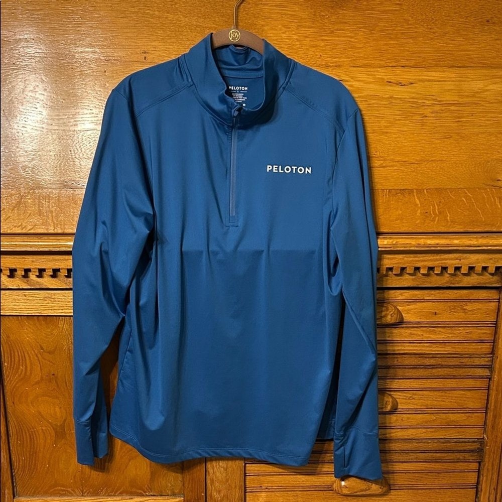 Peloton Athleisure Mens 1/4 Zip Pullover Blue Athletic Long Sleeve Shirt